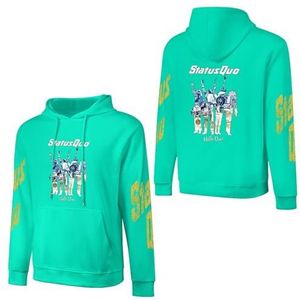 LSMCCOTP Sta-tus Logo Qu-o Katoenen Hoodie Pullover Heren Lange Mouw Sweatshirt Met Zak Voor Mannen Zachte Zwarte Hoody Basic Casual Fans Merch 3XL, Mint Groen-stijl, 5XL