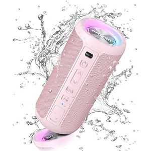 Ortizan Bluetooth-luidspreker, draagbare draadloze Bluetooth-luidsprekers met led-licht, luider volume en verbeterde bas, IPX7 waterdicht, 30 uur speeltijd, duurzame luide luidspreker Bluetooth voor