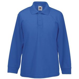FRUIT OF THE LOOM Kinderpoloshirt, lange mouwen, 65/35, piqué, koningsblauw, 9-11 Jaar