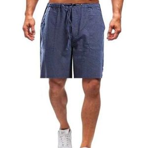 Conquerory linnen losse casual shorts, Conquerory linnen shorts, heren katoen en linnen losse casual shorts (3XL,Blue)