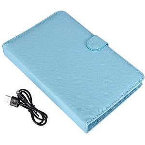Bluetooth-toetsenbord, Universeel USB-opladen Draadloos Bluetooth-toetsenbord met Flip-case, Draadloos Toetsenbord met Standaard voor IOS/Android, Wit/Blauw(blauw)