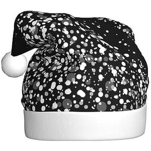QQLADY Zwart Wit Glitter Kerstman Hoed Voor Volwassenen Kerst Hoed Xmas Vakantie Hoed Voor Nieuwjaar Party Supplies
