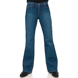 Comycom Bootcut Jeans Broek Star Paradise - Blauwe Heren Flared Jeans in Retro-Stijl met Bootcut Cut, blauw, 34W x 36L
