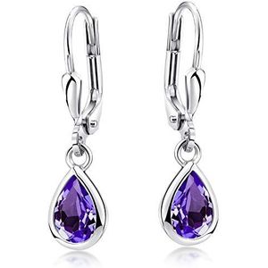 Materia by Matthias Wagner SO-448 Oorbellen, met edelsteen, 925-sterlingzilver, hangend, in druppelvorm, Sterling zilver