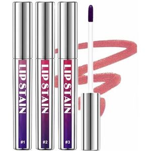 Lip Liner Stain Set,Peel off Lip Stain Long Lasting Waterproof,Peel Off Lip Liner Tattoo Nude Red Pink Velvet Matte Lip Stains for Women 3 Colors