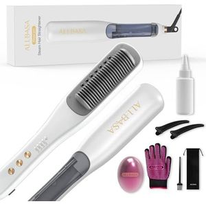 ALLBASA Professionele stoomstijltang voor haar, 4 instelbare temperatuur, 160 °C - 210 °C, stijltang met stoomtechnologie