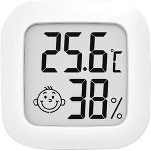LCD Elektronische Temperatuur-vochtigheidsmeter Binnenthermometer Hygrometer Thuisvochtigheidsmonitor Thermometer Meter Sensormeter Nauwkeurige Monitor(White)