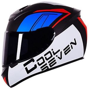 Motorhelm, DOT/ECE goedgekeurde dubbele zonneklep motorfiets integraalhelm Crash Rider Biker Sports I, XXL(J,XXL(6162cm))