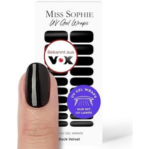 Miss Sophie - UV-gel Nagelfolie - Zwart - Fluweel - 20 UV-gel Nagellakstrips
