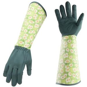 Ademende Handschoenen Bloemenprint Kunstleer Tuinhandschoenen For Dames Antislip Schoonmaakhandschoenen Tuinhuishoudhandschoenen (Color : Little Chrysanthemum)