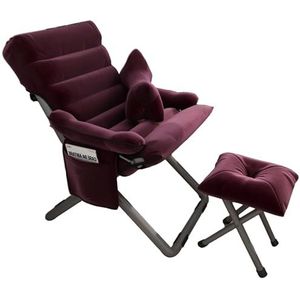 Zero Gravity-stoel, Opvouwbare Ligstoel, Met Kussen En Zijvakken, Verstelbare Vrijetijdsfauteuil For Zitten En Slapen, Geschikt For Woonkamer, Balkon, Tuin, Terras (Color : Purple)