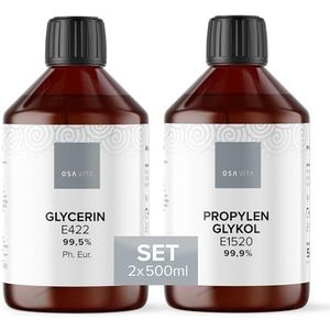 OSAVITA® Glycerine E422 Ph. Eur & propyleenglycol E1520 Set I Hoogste farmaceutische kwaliteit I Made in Germany I voordeelset