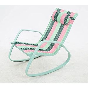 GEIRONV Balkon strandstoel, met hoofdsteun tuinstoel schommelstoel Recliners Sun Loungers Siesta Lazy Chair Lounge stoelen Fauteuils (Color : Tricolor)