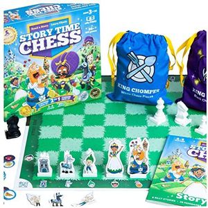 Story Time Chess - Beginner Story en personage educatief schaakspel - Vanaf 3 jaar oud - Dubbelzijdige stukken, 30 Mini Games