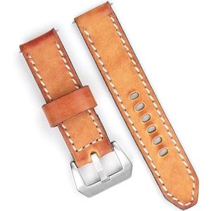 dayeer Retro lederen horlogeband voor Panerai mannen vervanging Wist armband horlogeband accessoires (Color : Tan, Size : 24mm)