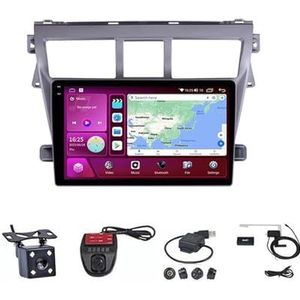 Android Autoradio Video Multimedia Speler, 9 Inch Touch Screen Radio Plug And Play Autotoebehoren met Bluetooth En Navigatie En Achteruitrijcamera Voor Toyota Vios Yaris 2007-2013 (Size : M300S 4G+WI