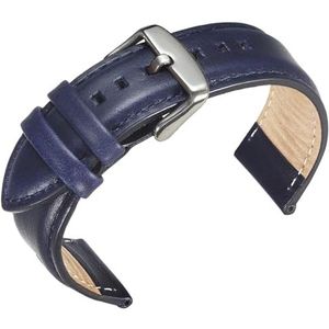 dayeer Luxe lederen horlogeband voor DW-horlogeband voor Daniel Horlogeband voor Wellington Polsriem Zwarte sluiting (Color : Blue-Silver Clasp, Size : 22mm)