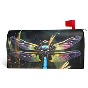 GTKSYNVE Kleurrijke Libelle Schilderen Brievenbus Covers Magnetische Standaard Maat 25,5x21 inch Decoratieve Brievenbus Wraps Waterdichte Post Brievenbus Cover Gepersonaliseerde Brievenbus Covers voor