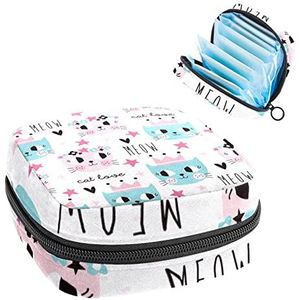 Cat ster Princess,Periode Pouch Draagbaar,Tampon Opbergtas,Tampon Houder voor Portemonnee Vrouwelijke Product Organizer, Meerkleurig, 4.7x6.6x6.6 in/12x17x17 cm