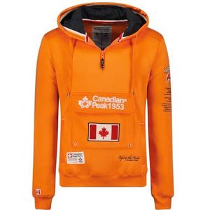 Canadian Peak Galapagos Heren sweatshirt met capuchon kangoeroezak - Warme capuchontrui met lange mouwen - Heren Lente Zomer Herfst Winter, Oranje flits, XL