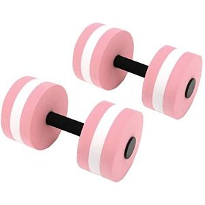Aquatische Dumbells, Water Dumbbells, 2 STUKS EVA Water Drijvende Dumbbell Yoga Oefening Water Schuim Dumbbell Fitness Tool for Mannen Vrouwen Kinderen (Color : Pink)