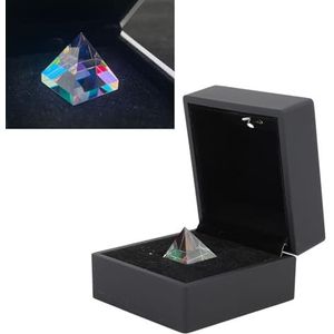 Kristallen Piramideprisma, K9 Optisch Kristalglas Piramide Suncatchers Regenboogkleurenprisma, 20 Mm Piramidevorm Gekleurd RGB-dispersieprisma met Geschenkdoos voor Decoratiecadeau