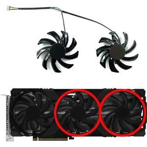 87MM T129215SU Voor PNY RTX4070ti 4070ti S VERTO Triple Fan OC Grafische Kaart Vervangende Ventilator(Left and right fans)