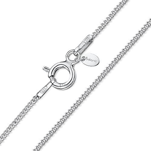 Amberta Dames 925 Sterling Zilveren 1.1 mm Curb Ketting: 36 cm
