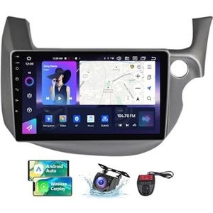Android 13 GPS-Autoradio voor Honda Jazz 2 Fit 2 2007-2014 9 inch Touchscreen met Bluetooth 5.0/SWC/FM RDS DAB+ Radio/Carplay Android Auto/DSP Video Stereo Speler + DVR Achtercamera(B,NF-6)