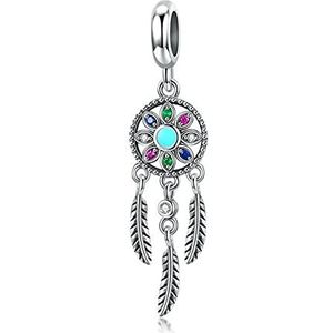 Armbanden 925 Zilver Boheemse Dream Catcher Hanger Charm Fit Armband Ketting Diy Sieraden Maken (Color : Dreamcatcher a)