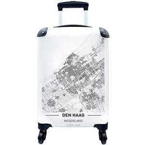MuchoWow® Koffer - Stadkaart Den Haag - Past binnen 55x40x20 cm en 55x35x25 cm - Handbagage - Trolley - Fotokoffer - Cabin Size - Print