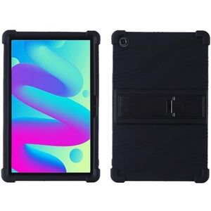 Geschikt for TCL Tab 10L 8491X/TCL TAB 10HD LTE/TCL TAB 10 FHD Wi-Fi Tablet Veilig schokbestendig Siliconen Stand Cover (Color : Hitam, Size : For TCL Tab 10L)