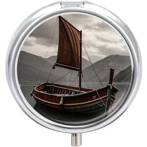 Oude Boot Pil Organizer Leuke Pillendoos Decoratieve Metalen Pil Case Draagbare Vitamine Organizer Reizen Geneeskunde Houder Mini Pil Opslag Container voor Portemonnee