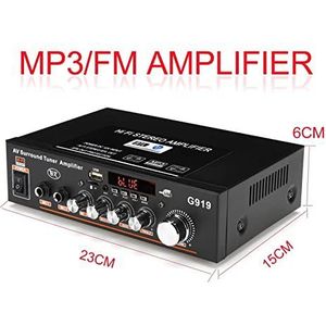 Audioversterker, 80 0W HIFI Bluetooth Power versterker Auto/Home Theater Digitale Power Audio Amplificador for Speaker Treble Bass Control FM USB SD(G919 360W)