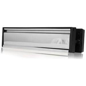 Xfort Brievenbus 10 Inch - Gepolijst Chroom, Premium Tochtbestendige Postbus, Telescopisch Met Mouwen Voor Houten, Composiet en UPVC Middenraildeuren 40-80 mm