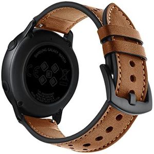 YONO Leer Air Bandje 20mm - Leren Horlogeband voor Samsung Galaxy Watch 5 / Pro / 4 / 3 / Active 2 - Garmin Approach / Forerunner / Venu 2 Plus / SQ - Polar Ignite / Unite – Huawei - Bruin