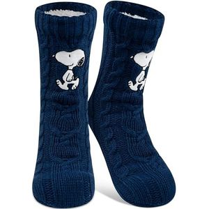 United Labels The Peanuts Snoopy Knuffelsokken voor dames, blauw, OneSize 38-43, pluizige antislipsokken met sherpa-voering, warme sokken, huissokken