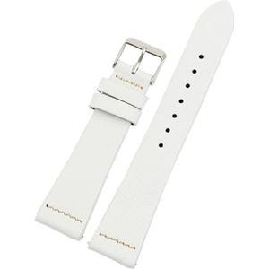 Jeniko Echt Lederen Horlogeband 16 Mm-22 Mm Handgemaakte Vintage Kalfsleer Palm Patroon Horlogeband Armband For Mannen Vrouwen (Color : White-khaki line, Size : 18mm)