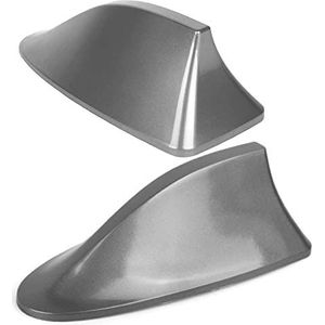 A29CS Universele haaienantenne voor auto's, haaienvinnen AM/FM-radio, dakantenne met versterker, grijs, compatibel met verschillende voertuigmodellen