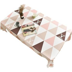 Waterbestendigheid antirimpel morsbestendig zacht tafelkleed tafelkleden voor 134,6 x 177,8 cm in wasbare polyester stoffen tafelmat salontafel tafelkleed voor feest en buffet (roze, 100 x 135 cm)