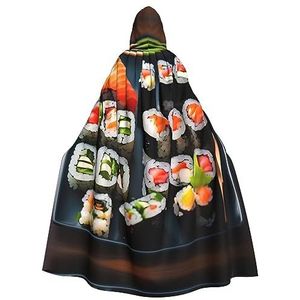 FRGMNT Sushi patroon print Unisex volledige lengte capuchon mantel feestmantel perfect voor carnaval carnaval cosplay