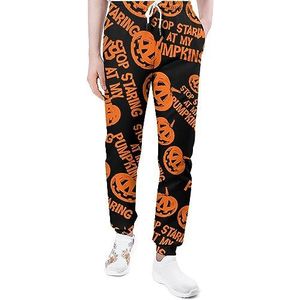 Stop Staring At My Pumpkins Joggingbroek voor Mannen Yoga Atletische Jogger Joggingbroek Trendy Lounge Jersey Broek M