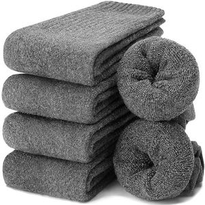 EBMORE Dames Wol Sokken Merino Warme Wol Sokken Dikke Wandelsokken Thermosokken Wintersokken Cadeaus voor Dames 5 Paar (Grijs)