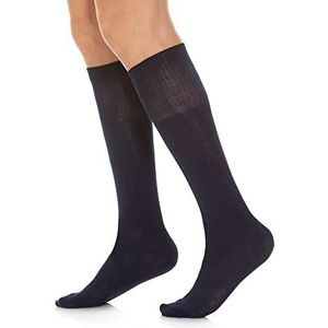 RelaxSan 550L (Blauw, 2) Sokken zonder elastiek Heren Dames, Kniekousen, Geen Compressie, Diabetische Voeten, Katoen en Zilver