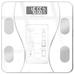 Lichaamsvet Elektronische Weegschaal Slimme Elektronische Bluetooth-weegschaal Oplaadbaar Meerdere Kleuren Optionele Vetweegschaal Nauwkeurig Gemakkelijk Te Gebruiken(White)