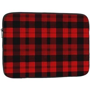 Laptop Case Sleeve 12 inch Laptop SleevePlaid Rood en Zwart Laptop Tas Shockproof Beschermende Draagtas