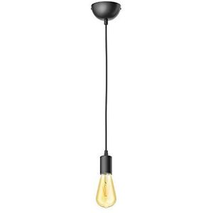 ledscom.de Hanglamp DORI, mat zwart, incl. E27 lamp vintage retro goud 3,83W extra-warm-wit 489lm