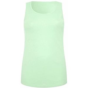 NY Deluxe Edition Womens dames plus size effen geribbelde 100% katoenen vest top zomer casual loungewear top UK maat 16-28, Mint Groen, 40/Groot
