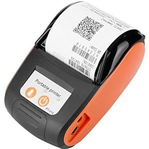 Draadloze thermische printer 58 mm, draagbare ESC/POS-printer Bluetooth 4.0 USB 203 dpi bonprinter bonprinter met 1500 mAh oplaadbare batterij, compatibel met Android iOS Windows (oranje)