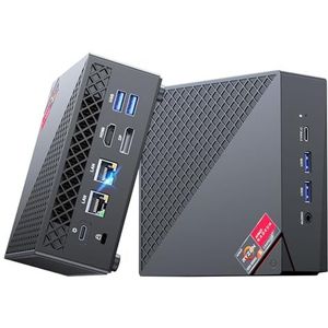 NiPoGi AM06 PRO Mini PC ΑΜD Ryzen 7 7730U (8C/16T, tot 4,5 GHz), 16 GB DDR4 512 GB M.2 SSD Mini Desktop Computer WiFi 6, Dual LAN, DP/HDMI 2.0/Type-C 4K Triple Display met VESA voor School/Kantoor